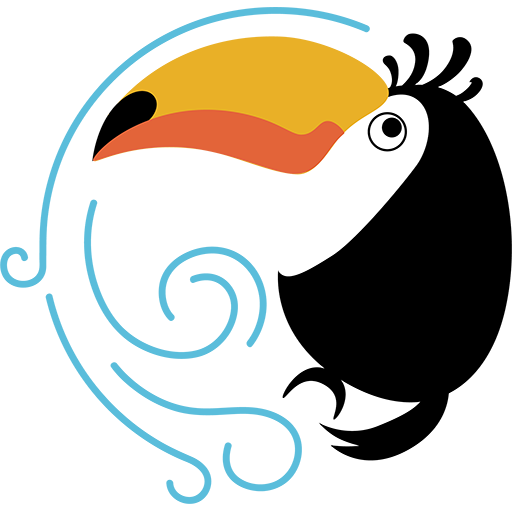 Le logo du toucan dans le vent